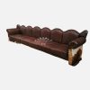 Sillón de 6 plazas con alas de piel de pelo y lisa
